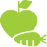 Apple and carrot symbol